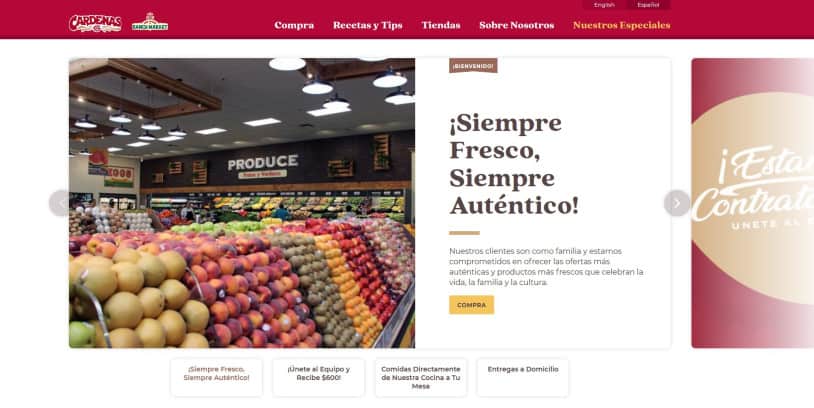 Cardenas Markets website español