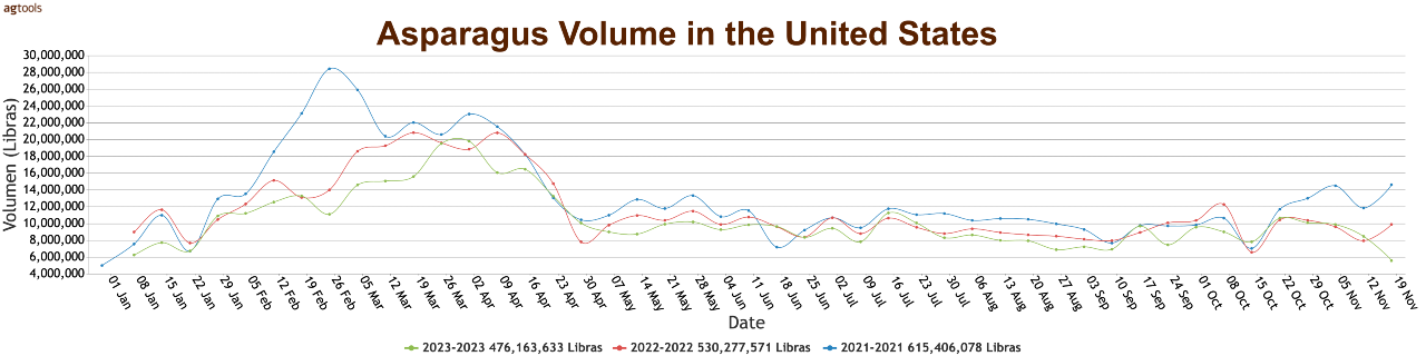 Asparagus volume in the USA